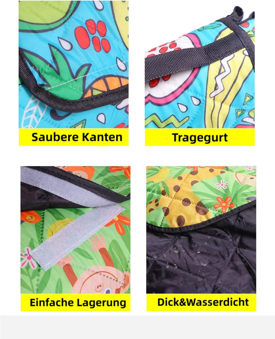 Picknickdecke Sandfrei Stranddecke Wasserdicht Campingdecke Waschbar Strandunterlage Tragbare Pickni