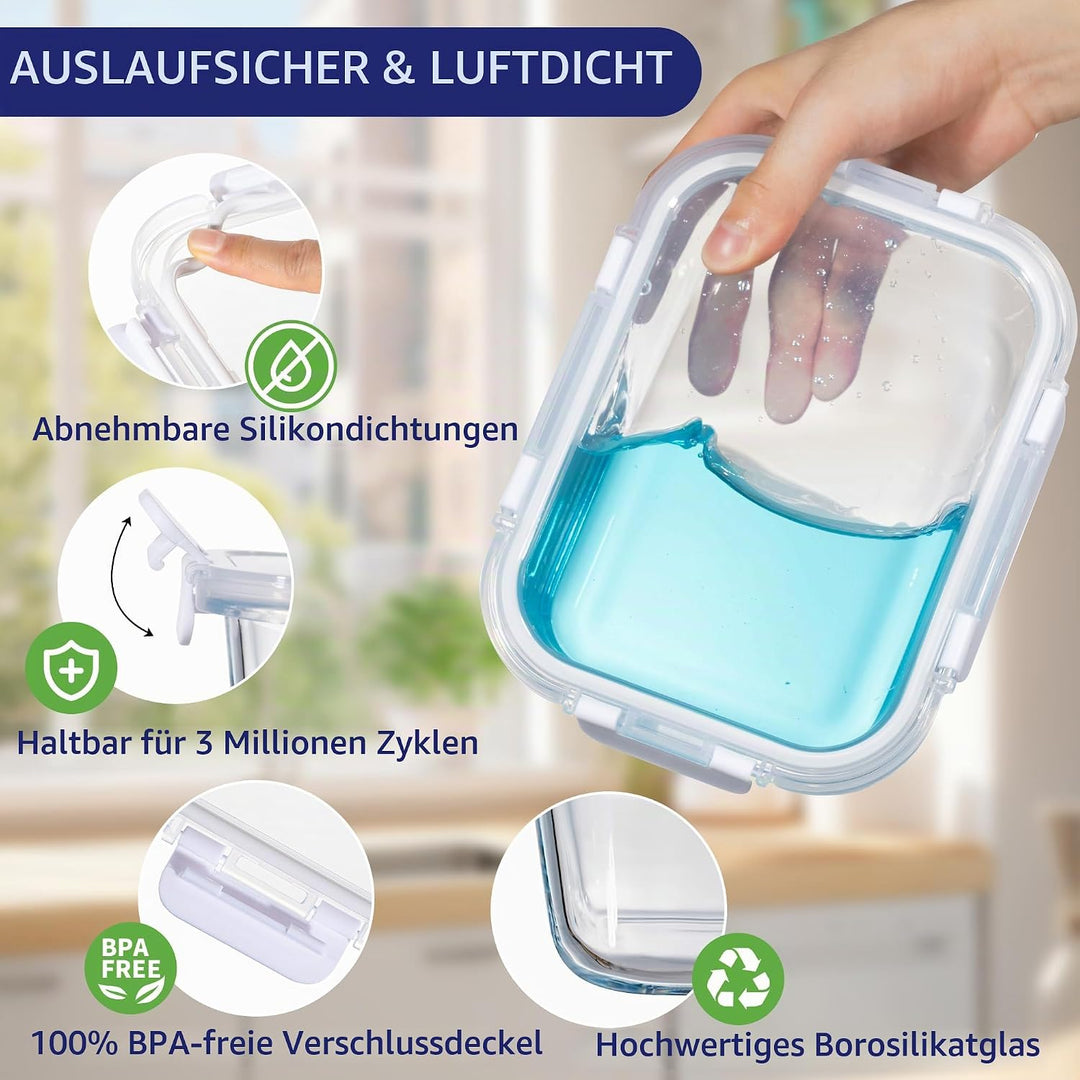 MFY 5 Packungen mit 36-Unzen-glasbehälter mit deckel, frischhaltedosen mit deckel, Meal Prep Boxen G
