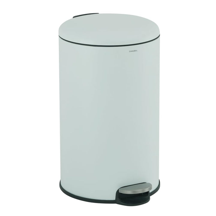 CASABEL runder Küchenabfalleimer 50L, Edelstahl, Mintgrün | Pedalöffnung, Soft-Close, fingerabdruckr