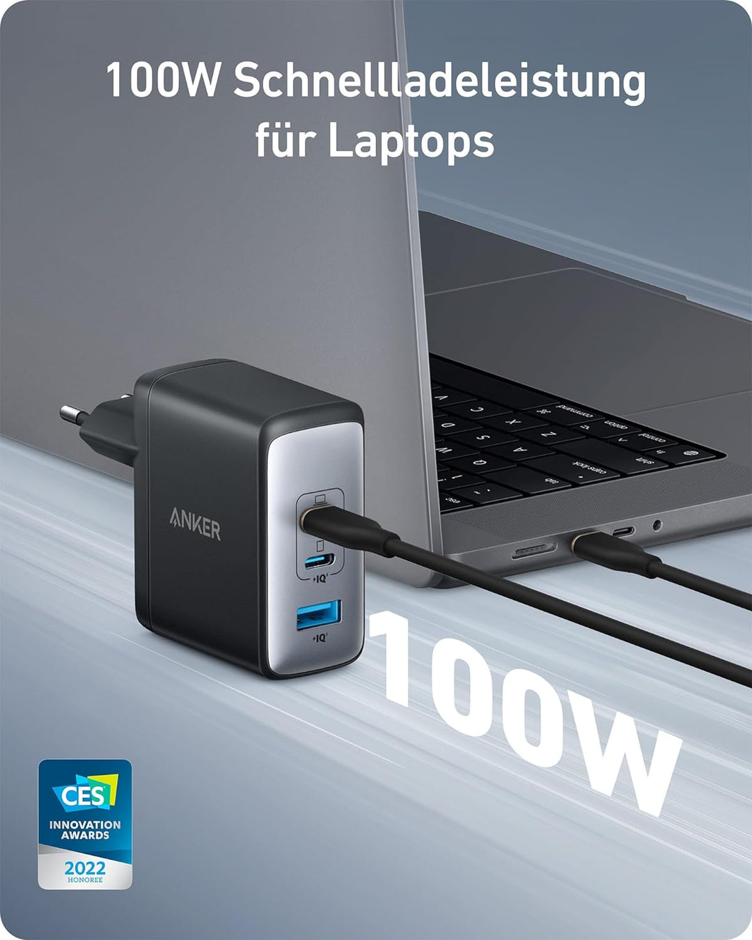 Anker 736 Charger, 100W USB C Ladegerät (Nano II 100W) Wandladegerät, 3 Anschlüsse, Geeignet für Mac