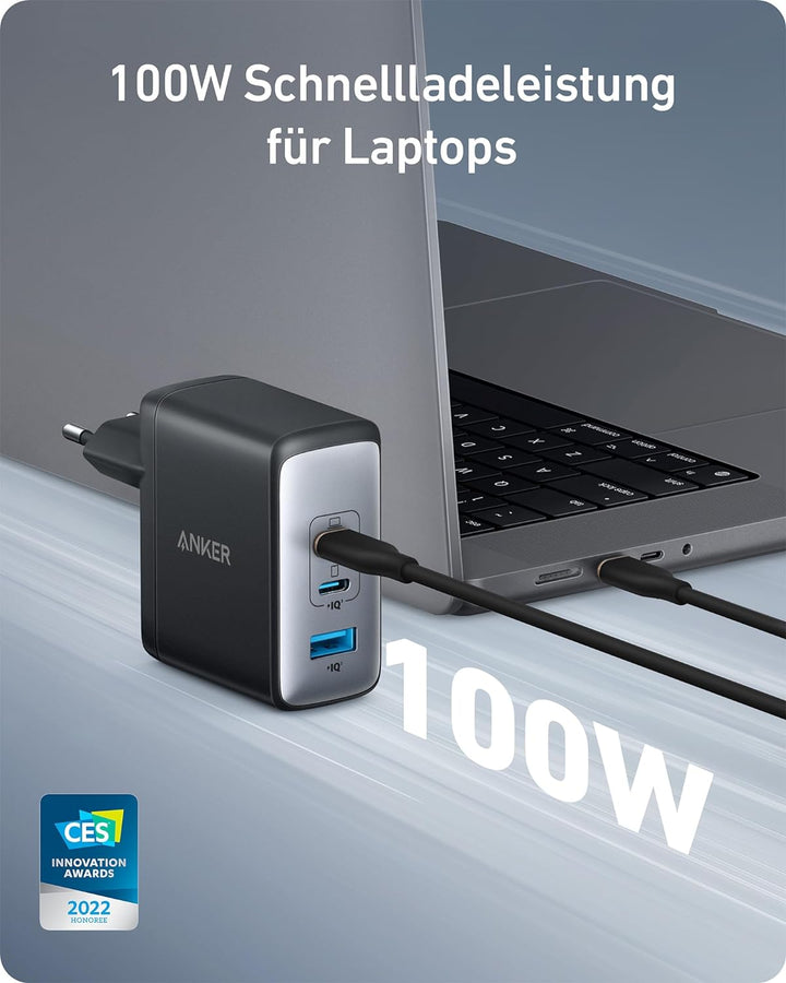 Anker 736 Charger, 100W USB C Ladegerät (Nano II 100W) Wandladegerät, 3 Anschlüsse, Geeignet für Mac