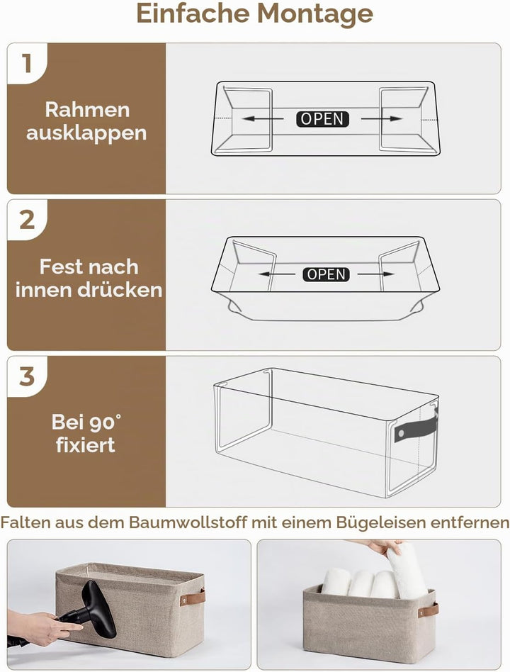 StorageWorks schmaler Aufbewahrungskorb Stoff, Kleiderschränke Aufbewahrungskorb Badezimmer, lange A