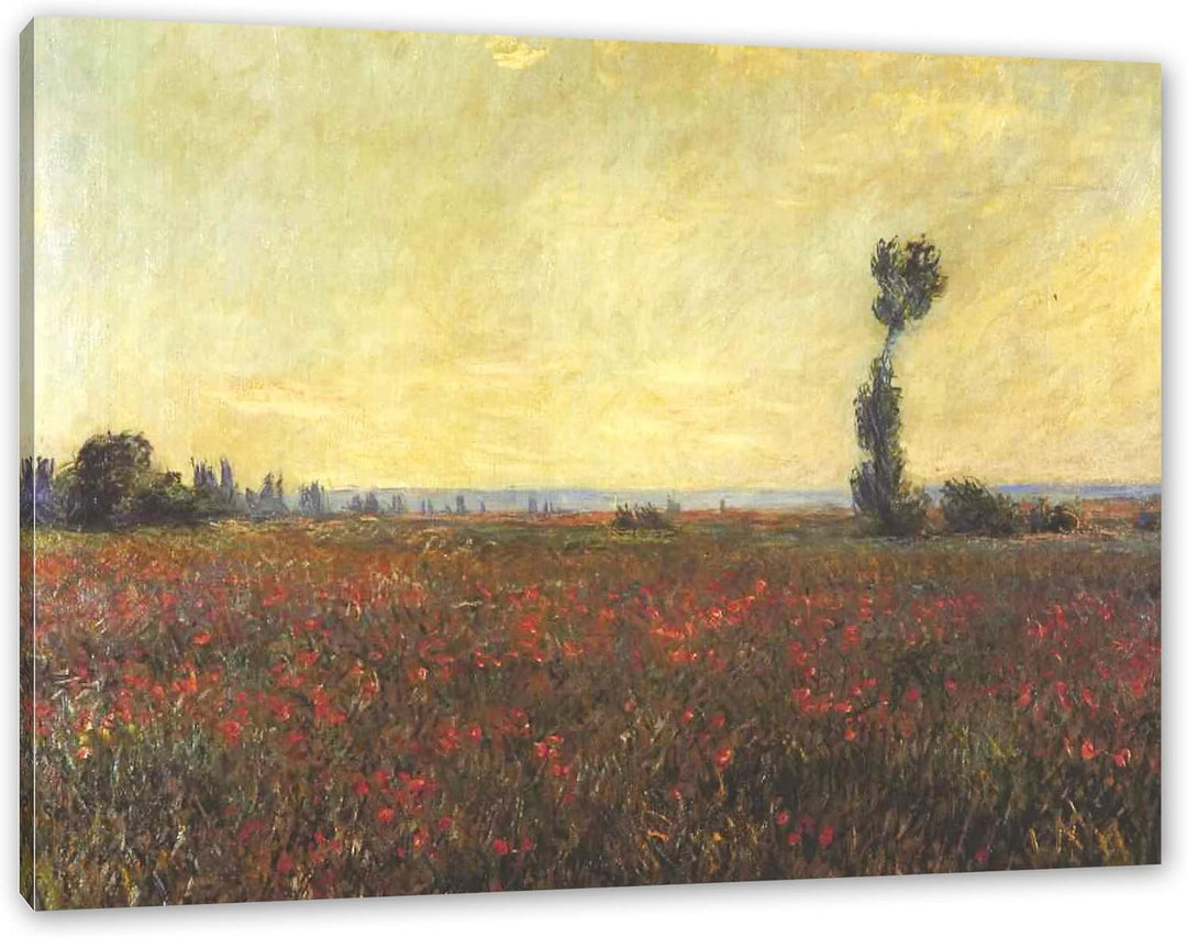 Generisch Claude Monet - Mohnfeld I als Leinwandbild/Grösse: 100x70 cm/Wandbild/Kunstdruck/fertig be