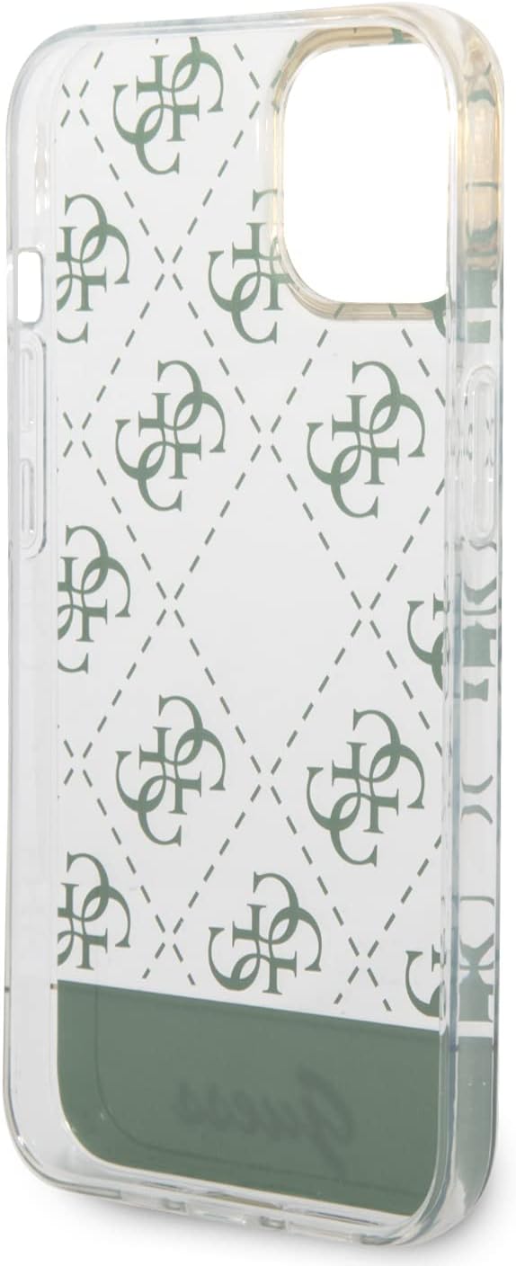 Guess 4G Pattern Script Collection Hardcase Hülle Cover für Apple iPhone 14 Plus Khaki