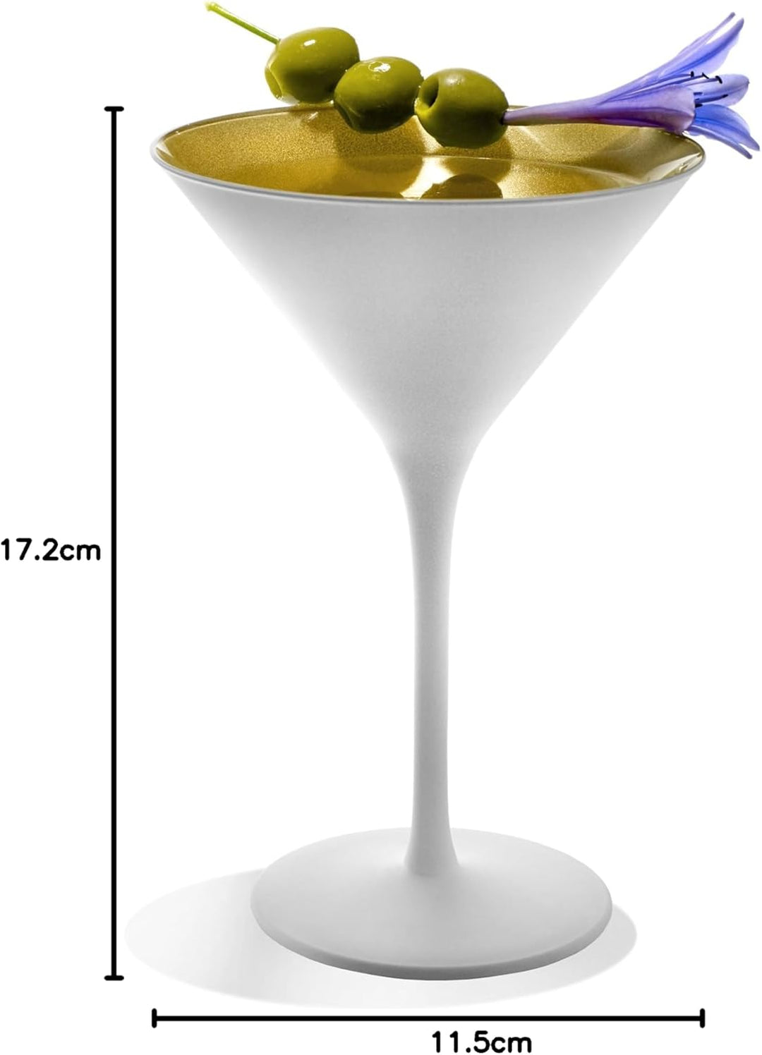 Stölzle Lausitz Elements Cocktailschale, Glas, weiss-Gold, 6 Stück (1er Pack), 6 6 Stück (1er Pack)
