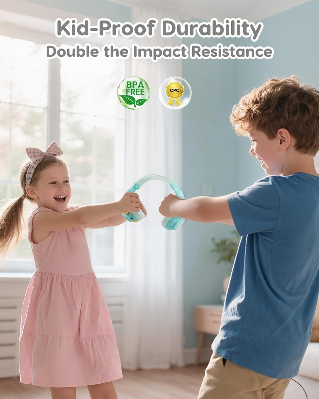 Bluetooth Kopfhörer Kinder, 85dBA Sicheres Volumen, Bluetooth 5.4, BPA Frei/CPC Zertifiziert, 75 Std