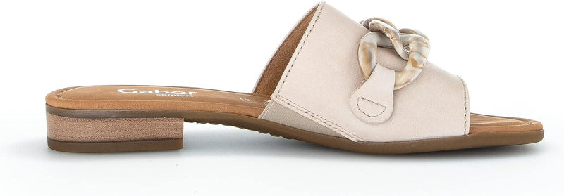 Gabor Damen Pantoletten, Frauen Sandalen,Moderate Mehrweite (G) 38 EU Beige Muschel, 38 EU Beige Mus