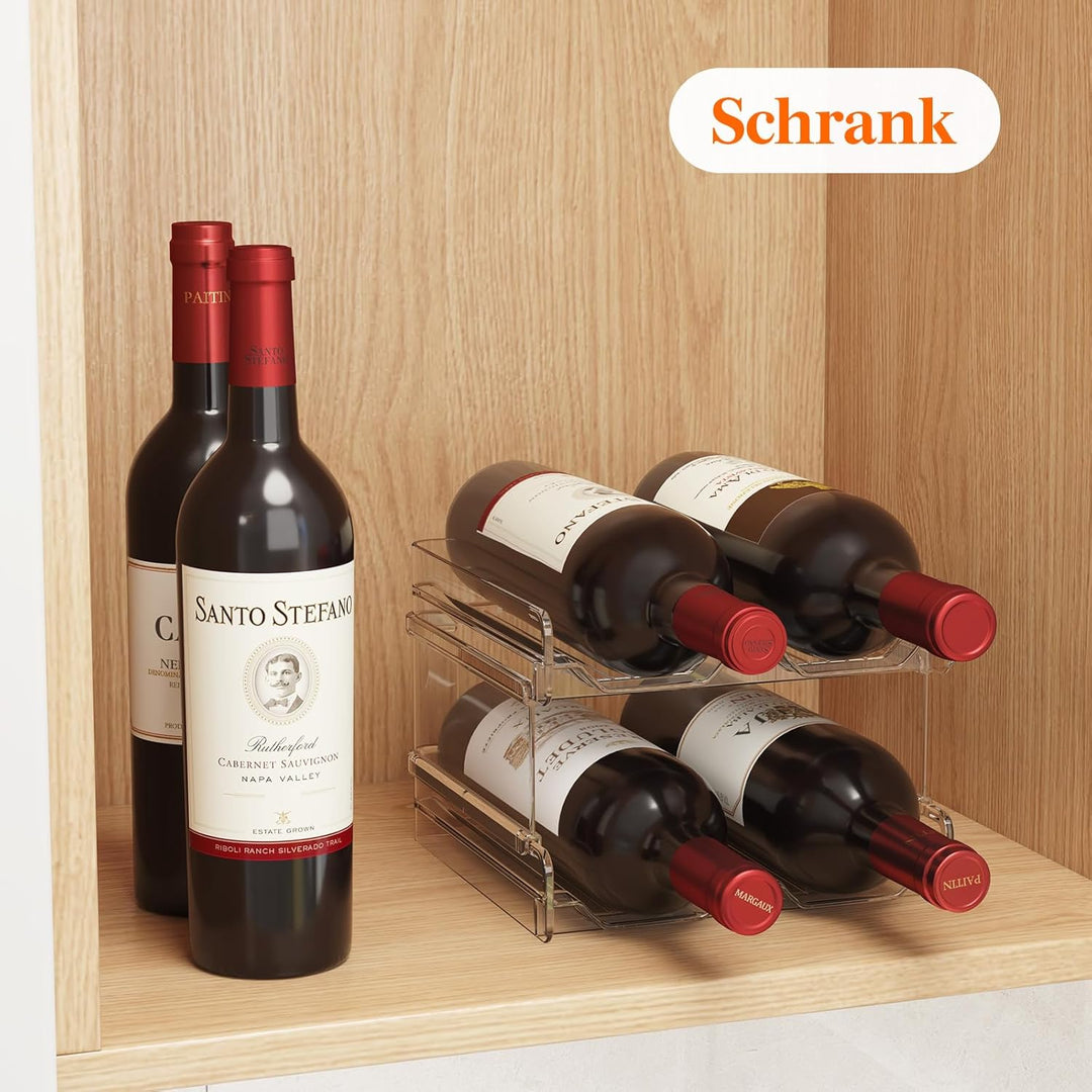 Lifewit Stapelbares Weinregal aus Kunststoff für Kühlschrank, Schrank, Arbeitsplatte, Weinflaschenha