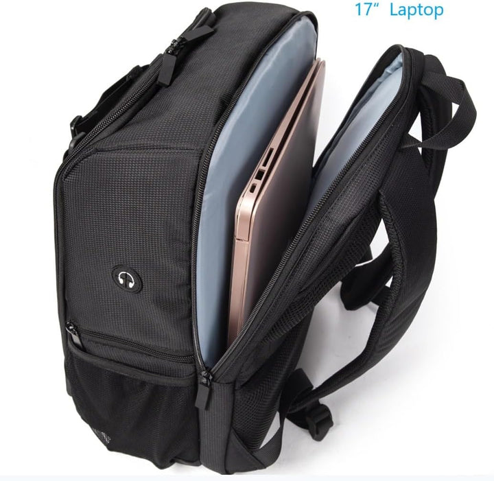 Kamera Rucksack 23L Fotografie Kamera Tasche, kompatibel mit Kamera DSLR, 15.6'' Laptop, Stativ Schw