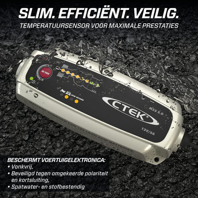 CTEK MXS 5.0 Batterieladegerät Mit Automatischer Temperaturkompensation, 12V 5.0 Amp (EU Stecker) &