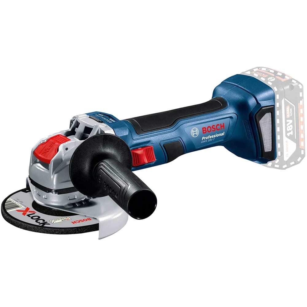 Bosch Professional 18V System BITURBO Winkelschleifer GWX 18V-7 mit X-LOCK (Scheiben-Ø: 125mm, 700 W