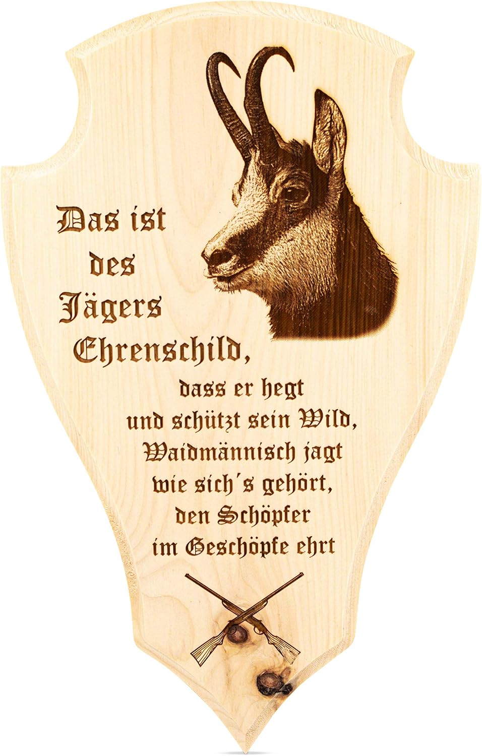 sagl.tirol Jäger Trophäenschild Wandbild aus Zirbe Des Jägers Ehrenschild (Des Jägers Ehrenschild),