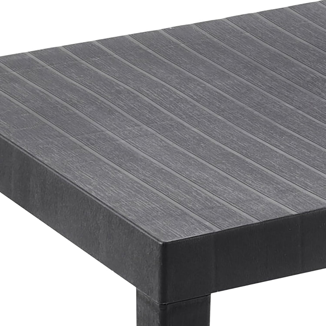Spetebo Kunststoff Gartentisch rechteckig 78 x 65 cm - anthrazit - Campingtisch im klassischen Desig
