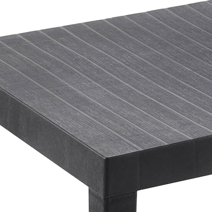 Spetebo Kunststoff Gartentisch rechteckig 78 x 65 cm - anthrazit - Campingtisch im klassischen Desig