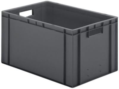 Euro-Format-Stapelbehälter, Wände und Boden geschlossen - LxBxH 600 x 400 x 320 mm - grün, VE 5 Stk