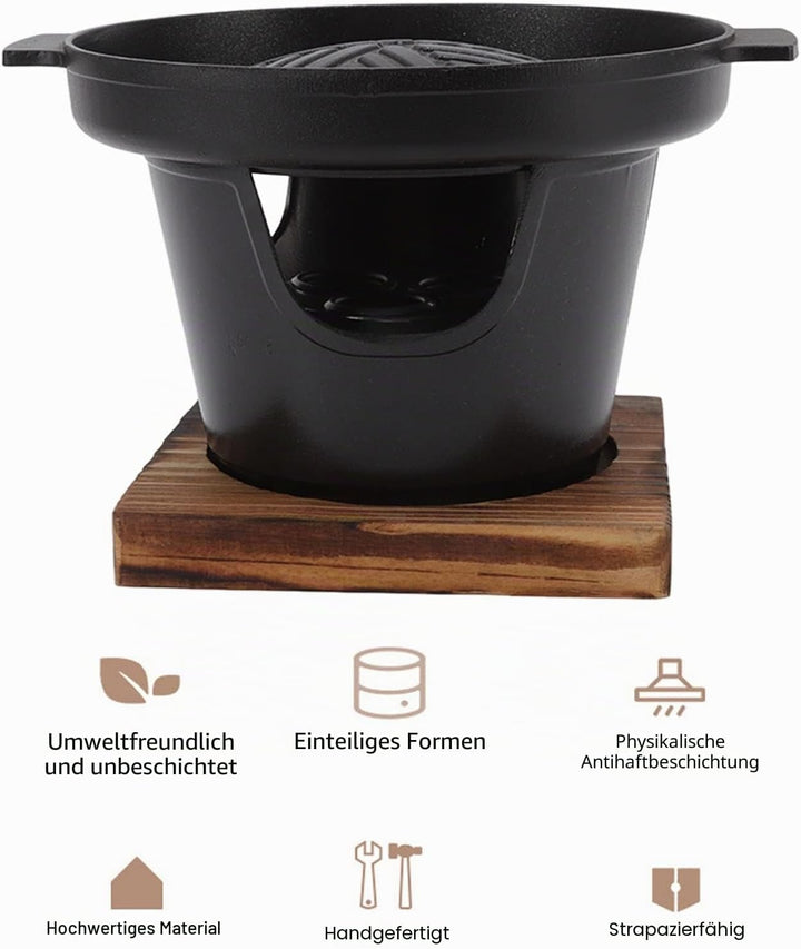 Camping Grill, Schwarz Mini Stilvoller Antihaft Grill Mobil, Tragbarer Kleiner Holzkohlegrill für Ca