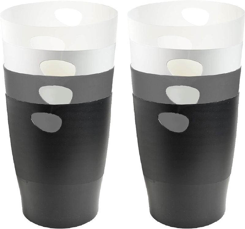 Exacompta 45398D ECOBIN 8er Pack Papierkörbe 15 Liter mit Griffen. Eleganter und robuster Papierkorb
