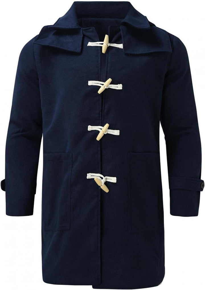 Zhiyao Herren Warm Wollmantel Stehkragen Wintermantel Trenchcoat Klassischer Winter Jacke Reverskrag