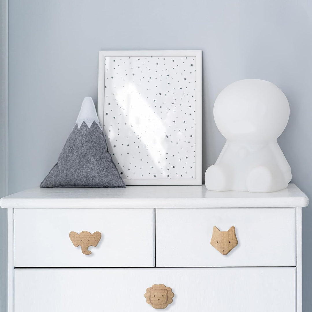 Holz-Tier-Schrankknöpfe, dekorative Holz-Kommodenknöpfe mit Schrauben, Kommode, Zuggriffe, Holz, Mar