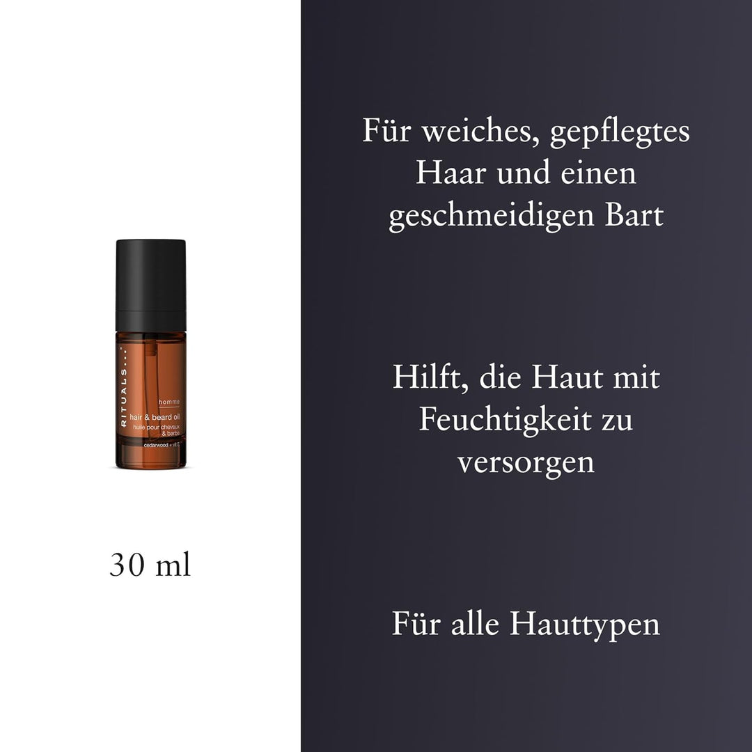RITUALS Homme Beard Oil, Pflegendes Bartöl für Männer mit Arganöl und Basilikum für weiches, gepfleg