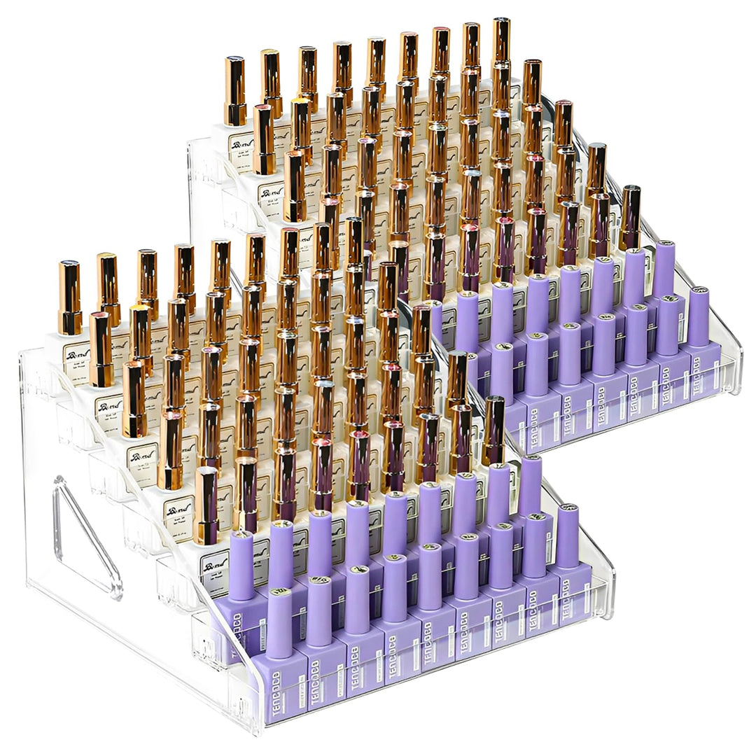 2 Stück Nagellack Aufbewahrung, Nagellack Organizer 6 Schichten, nagellack Regal Acryl, Organizer fü