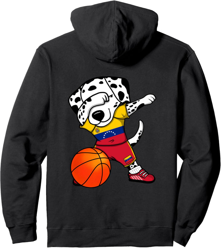 Dabbing Dalmatiner Venezuela Basketball Mannschaft Sport Pullover Hoodie