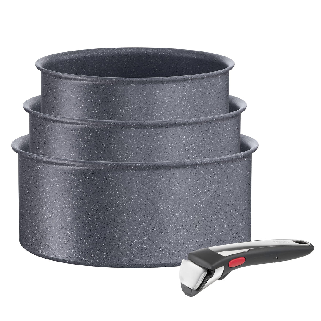 Tefal Ingenio Natural On Kochgeschirr, 4-teilig, stapelbar, Antihaftbeschichtung, Induktion, L766925