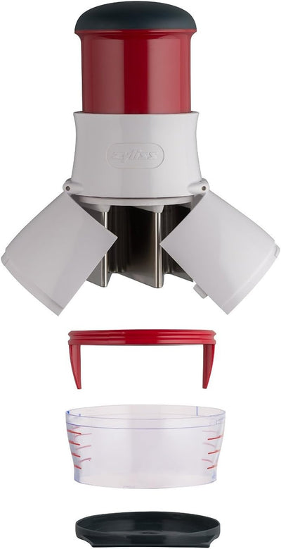 Zyliss E10402 Zick Zick 2 Gemüseschneider, Kunststoff / Edelstahl, Weiss / Rot, Zwiebelschneider, Ge