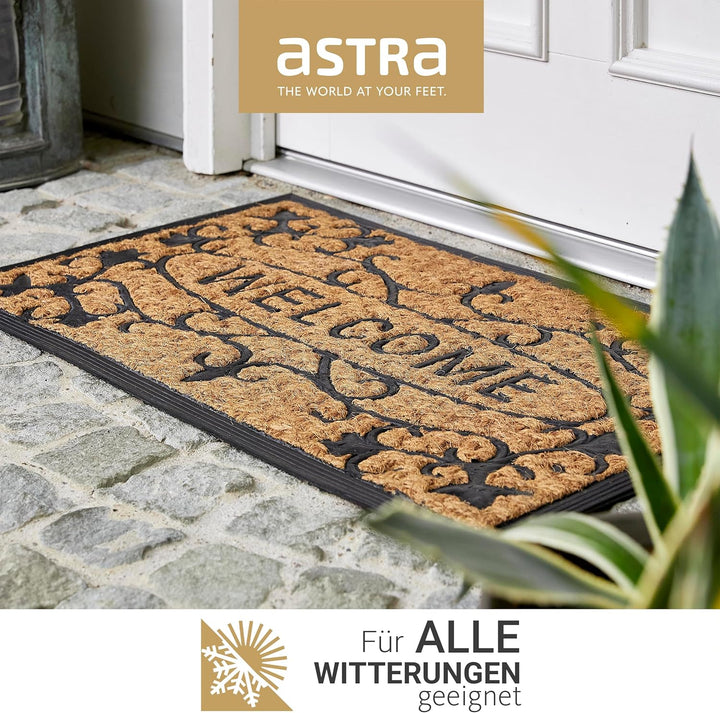 Astra rutschfeste Fussmatte aussen wetterfest - Coco Deluxe Eingangsmatte aus Gummi und Kokos antiba