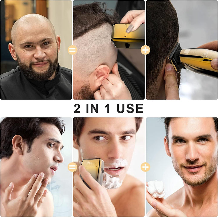 Hatteker Folienrasierer Rasierer Herren Elektrorasierer mit 3 flexiblen Klingen T-förmiger Trimmer B