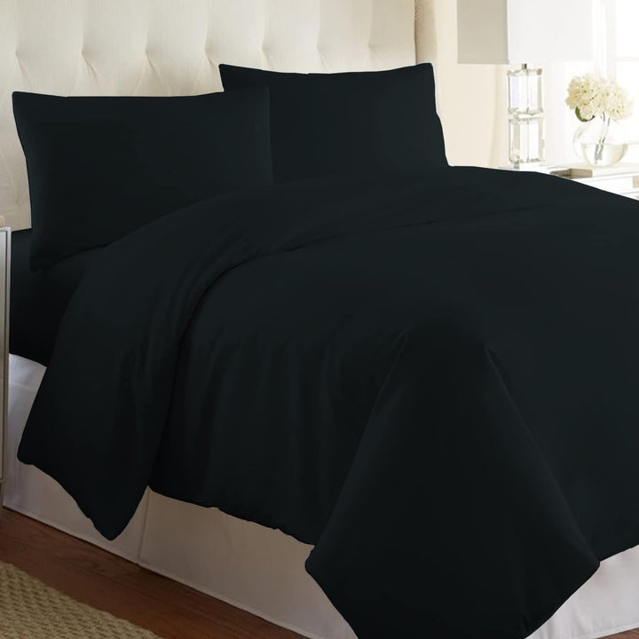 Pizuna 800 Fadenzahl aus Baumwolle Bettwäsche Schwarz, 100% Langstaple Baumwolle Bettbezug und Kisse