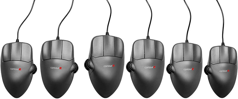 Contour Mouse | Kabelgebunden USB Maus | Kabelmaus für Linkshänder | 5 Programmierbare Tasten | Für