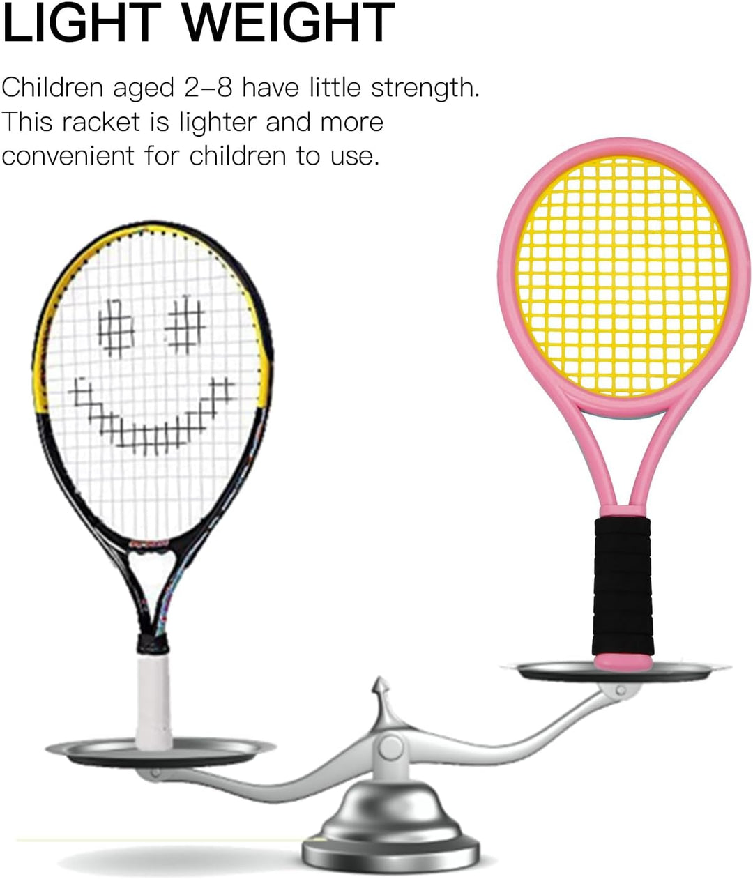 Kinder Tennisschläger mit Tragetasche,4 weiche Trainingsbälle und 6 Badminton Birdies,Tennisschläger