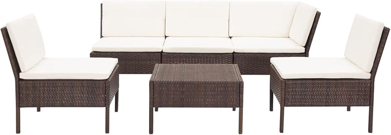 Festnight 6 Teilig Rattan Gartenmöbel Set Lounge Set balkonmobel klein Balkon balkonmobel Set Balkon