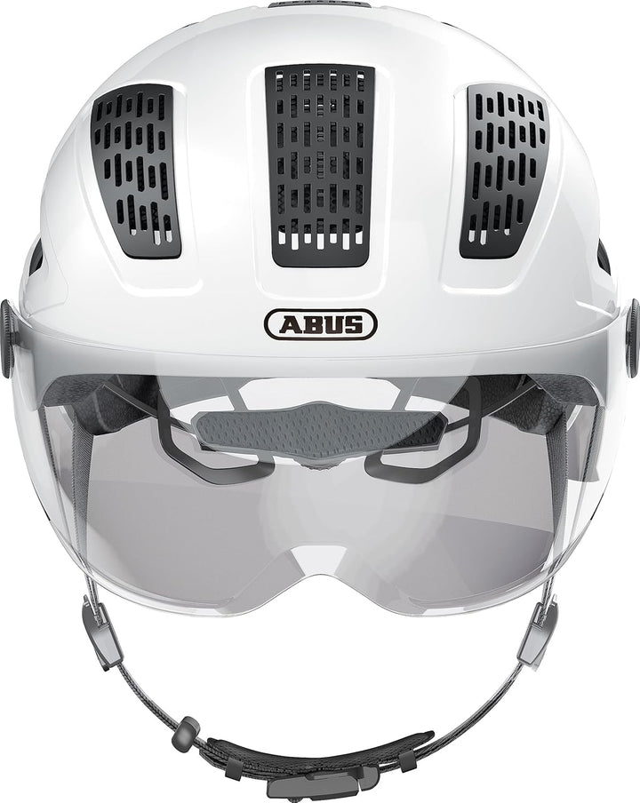ABUS Stadthelm Hyban 2.0 ACE - Fahrradhelm mit Visier, Licht und ABS-Hartschale - für Damen und Herr