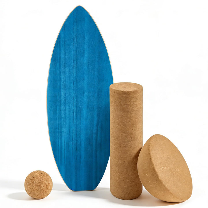 Surfin Balance Board, Balance Board Holz mit Rolle, Halbkugel und Balance Ball, Indoor Surfboard und