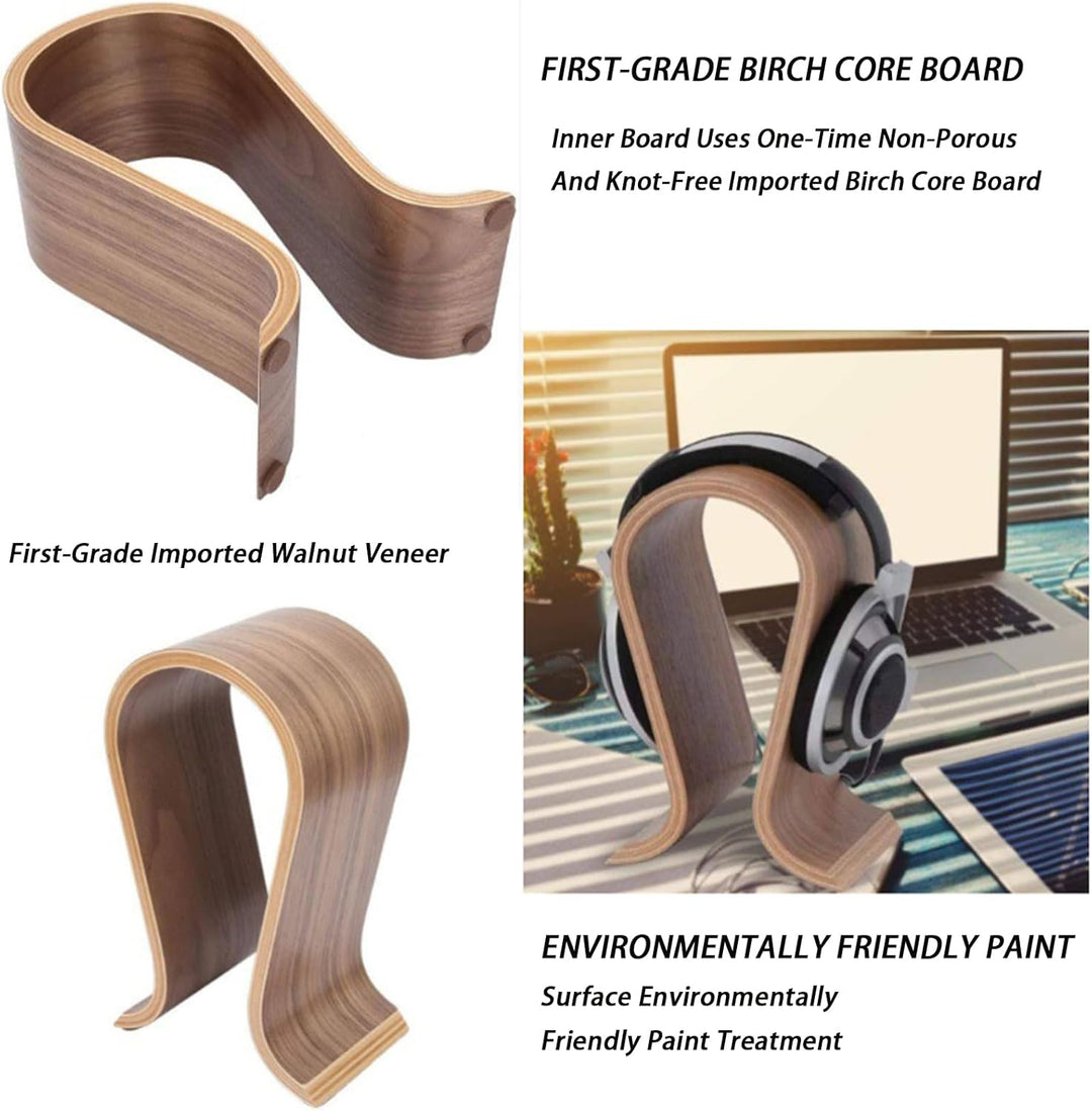 Kopfhörer Ständer Holz, Kopfhörerständer, Kopfhörer Halter, Kopfhörerständer Universal Holz, U Form,