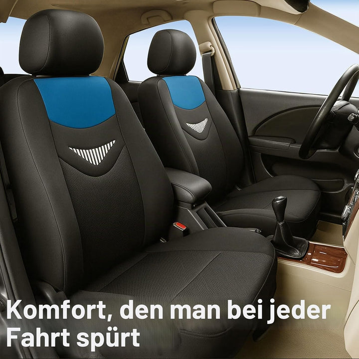 Autositzbezüge Universal Fit Komplettset, Schonbezüge-Auto, Komplettset, 2 Vordersitzbezüge, 1 Rücks