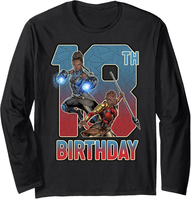 Marvel Black Panther Shuri & Okoye 18th Birthday Langarmshirt