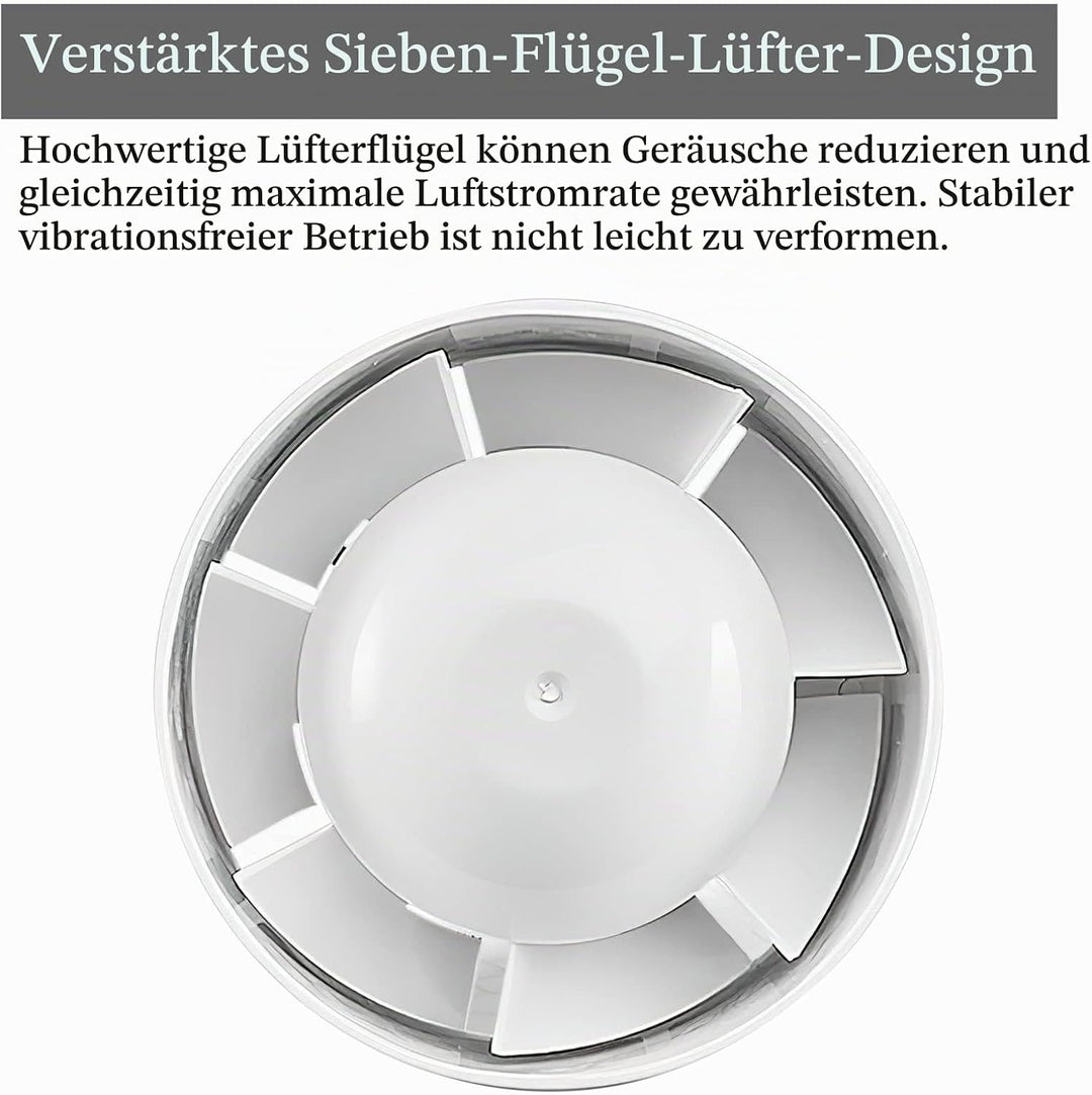 HENGBIRD Rohrventilator 100mm/150mm Abluftventilator, Rauchabzug Kanalventilator 130m³-320m³/h Inlin
