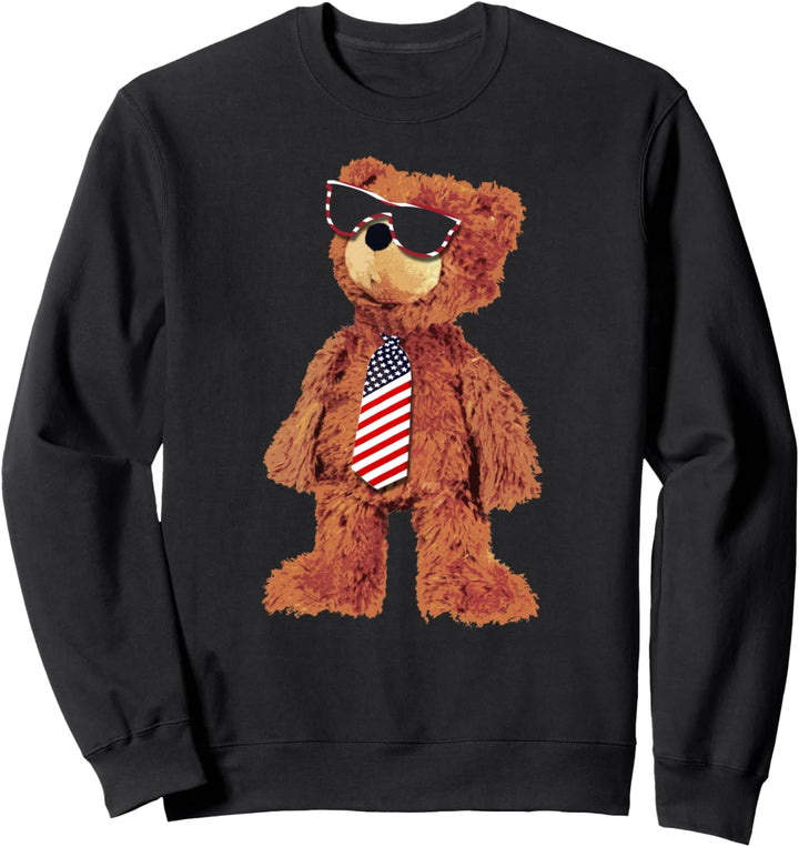 Cute Patriotic Teddy Bear Celebrating 4th of July Sweatshirt