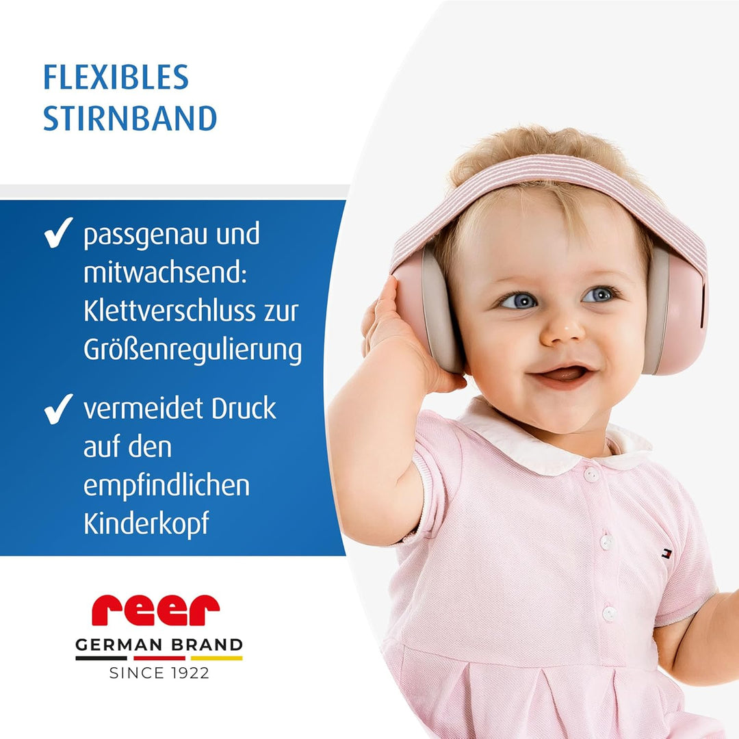 Reer Gehörschutz für Babys SilentGuard, besonders weich und leicht für den empfindlichen Babykopf, m
