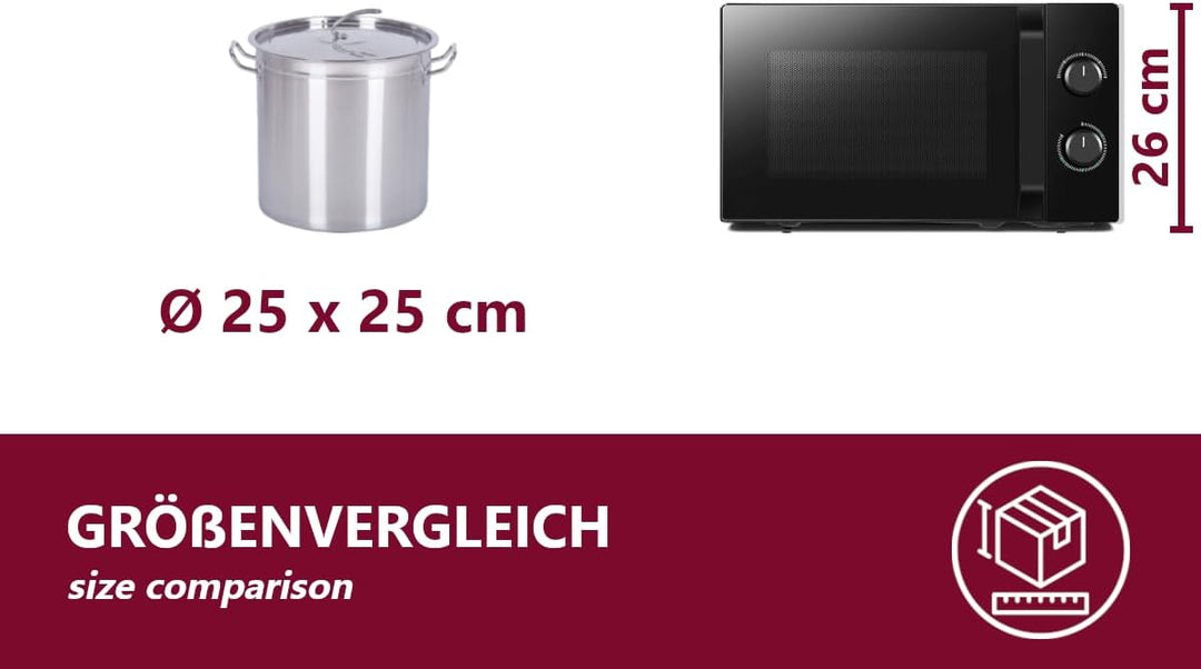 Gastronomie Kochtopf gross Suppentopf - Ø 25 x 25 cm Edelstahl Kochtöpfe 15l - ideal geeignet für AL