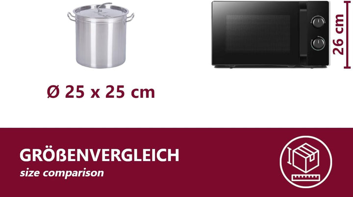 Gastronomie Kochtopf gross Suppentopf - Ø 25 x 25 cm Edelstahl Kochtöpfe 15l - ideal geeignet für AL