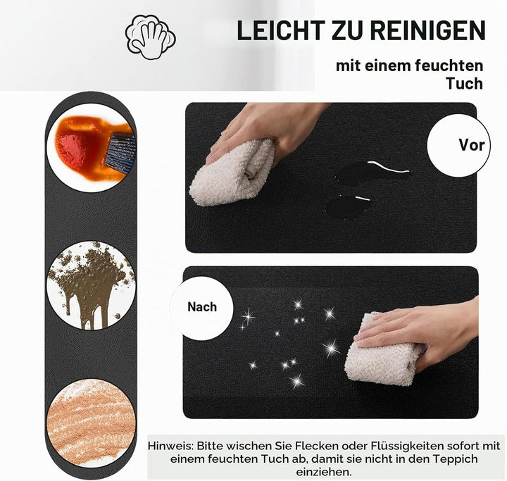 Carvapet rutschfest Küchenteppich Anti Ermüdungsmatte 20MM Dicke Küchenläufer Schaum-Stehmatten PVC