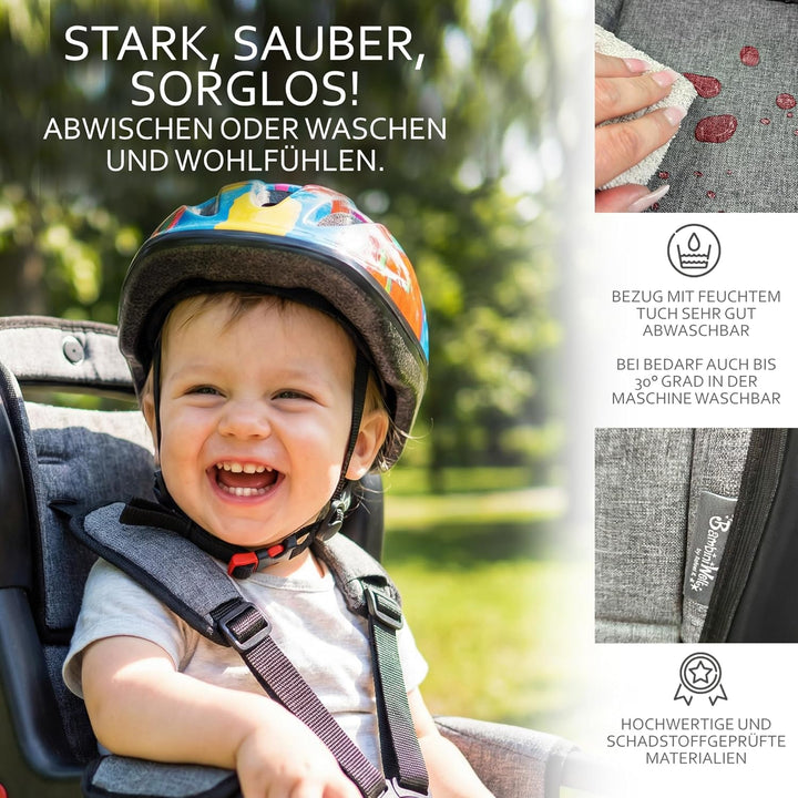 Ersatzbezug Sitzkissen Bezug [Auflage für Kinder Fahrradsitz] kompatibel mit Römer Jockey (blau meli