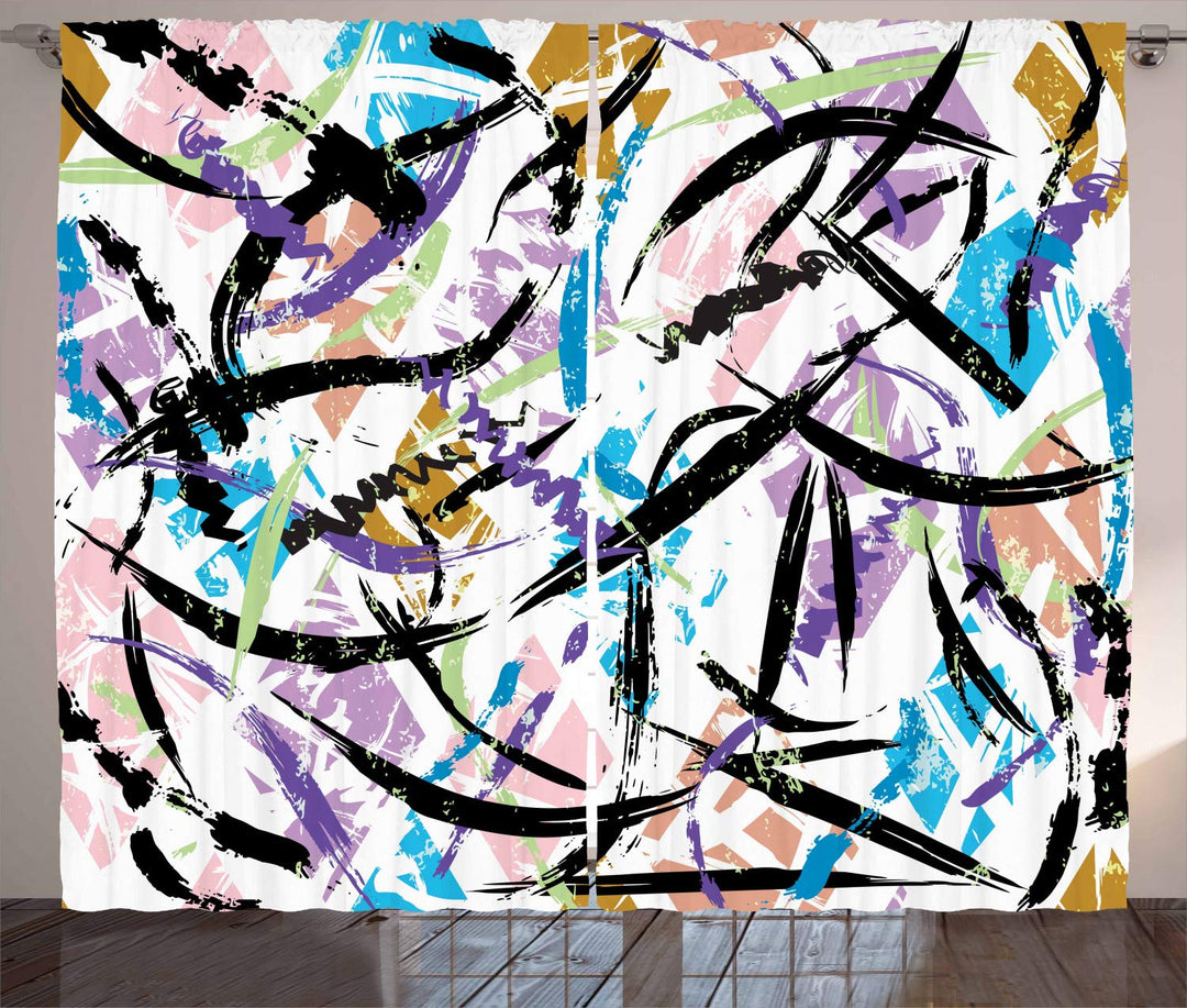 ABAKUHAUS urban Graffiti Rustikaler Vorhang, Pinselstriche, Wohnzimmer Universalband Gardinen mit Sc
