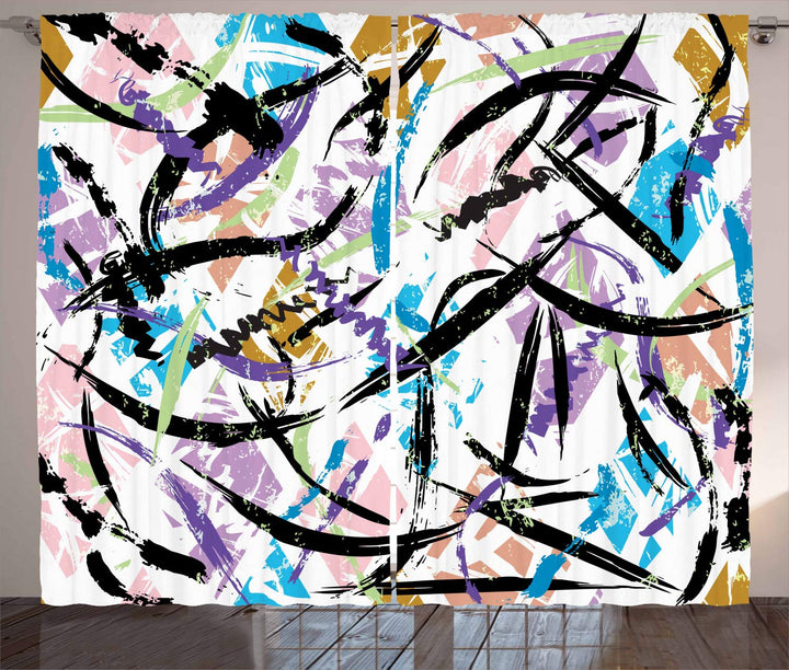 ABAKUHAUS urban Graffiti Rustikaler Vorhang, Pinselstriche, Wohnzimmer Universalband Gardinen mit Sc