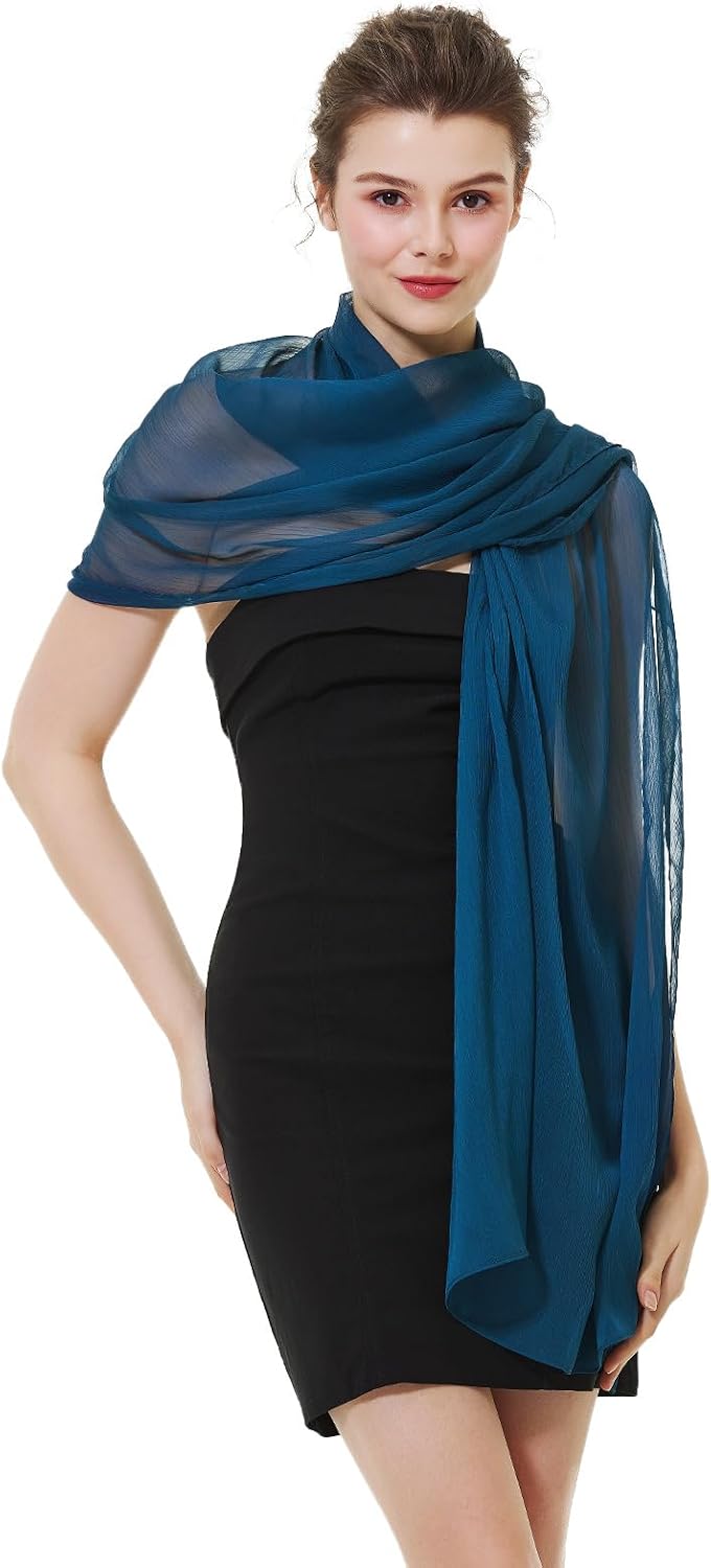 BEAUTELICATE Damen Stola Crepe Schal für Abendkleide Sheer Leichter Umschlagtücher Tüch Wrap Sommer