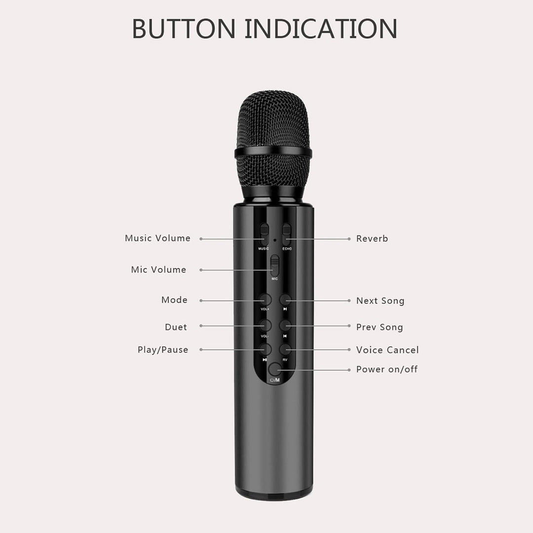 Drahtloses Bluetooth Karaoke Mikrofon, Tragbares Handheld -Lautsprecher Mikrofon für Home Party Gebu